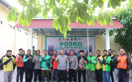 Perkuat Sinergitas, Polres Madiun Kota Resmikan Posko Ojol Kamtibmas